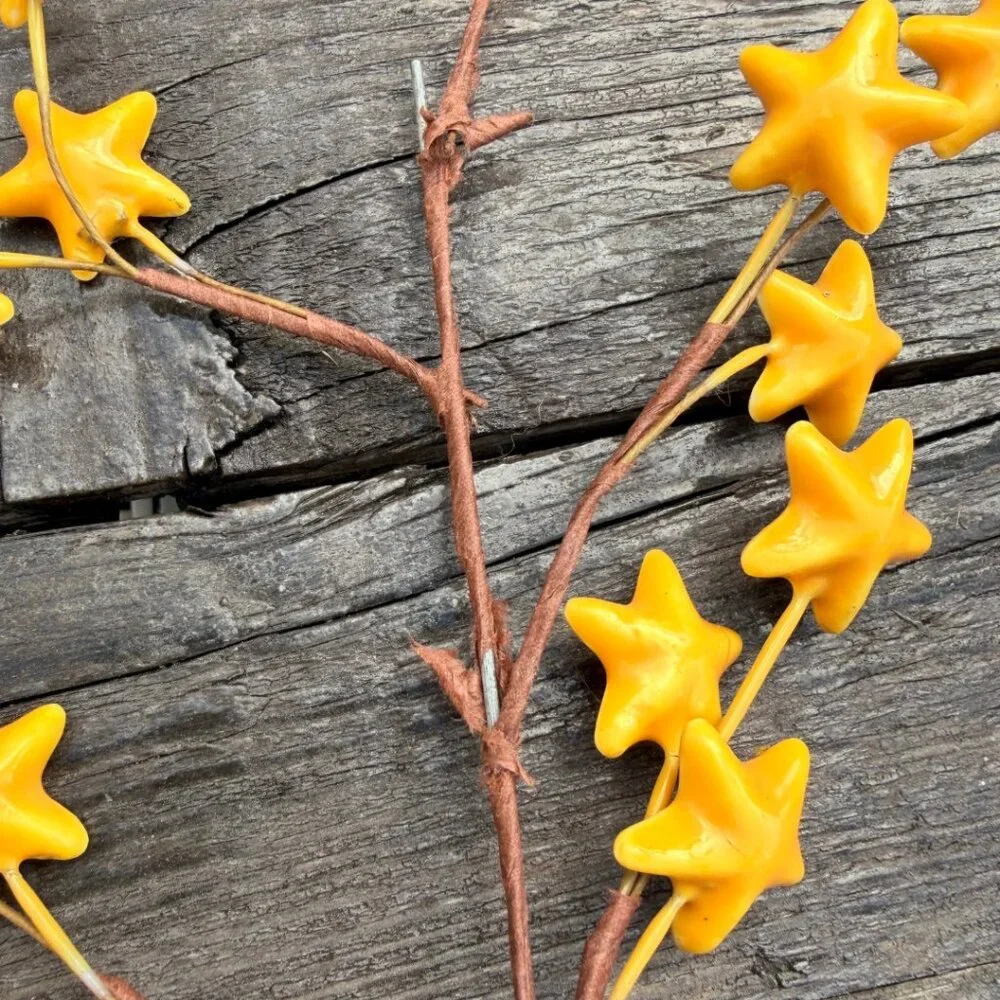 Vintage Lot Yellow Gold Star Floral Stem Picks Mickey Mouse Disney Tree Wreath